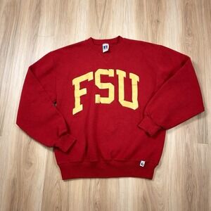 VTG 90s FSU Florida State Seminoles Russel USA Sweatshirt Size Large Casual Crew